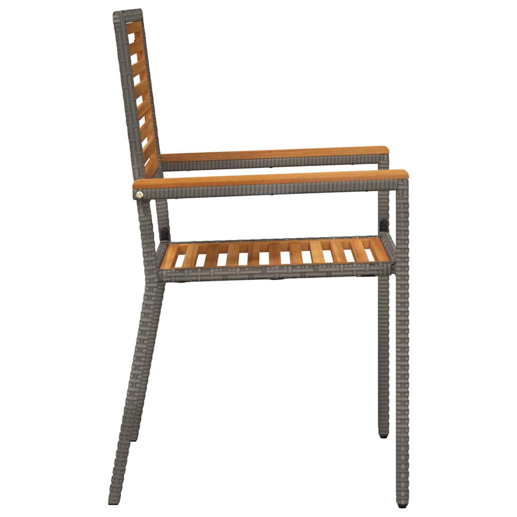 Hage stabelstoler 4 pcs Brun og Grå