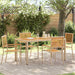 Hage stabelstoler 4 pcs Brun og Beige 54 x 56 x 90 cm