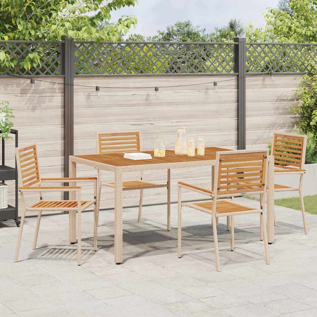 Hage stabelstoler 4 pcs Brun og Beige 54 x 56 x 90 cm