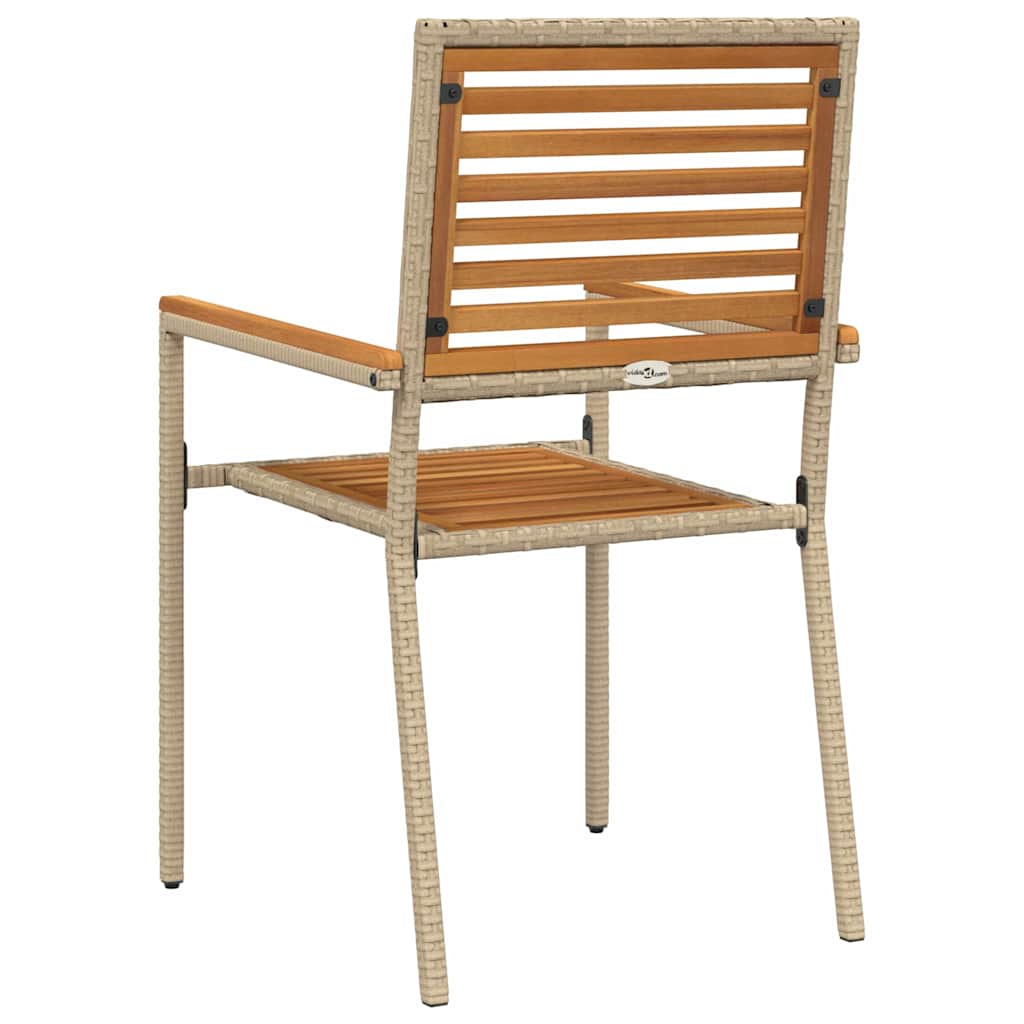 Hage stabelstoler 4 pcs Brun og Beige 54 x 56 x 90 cm
