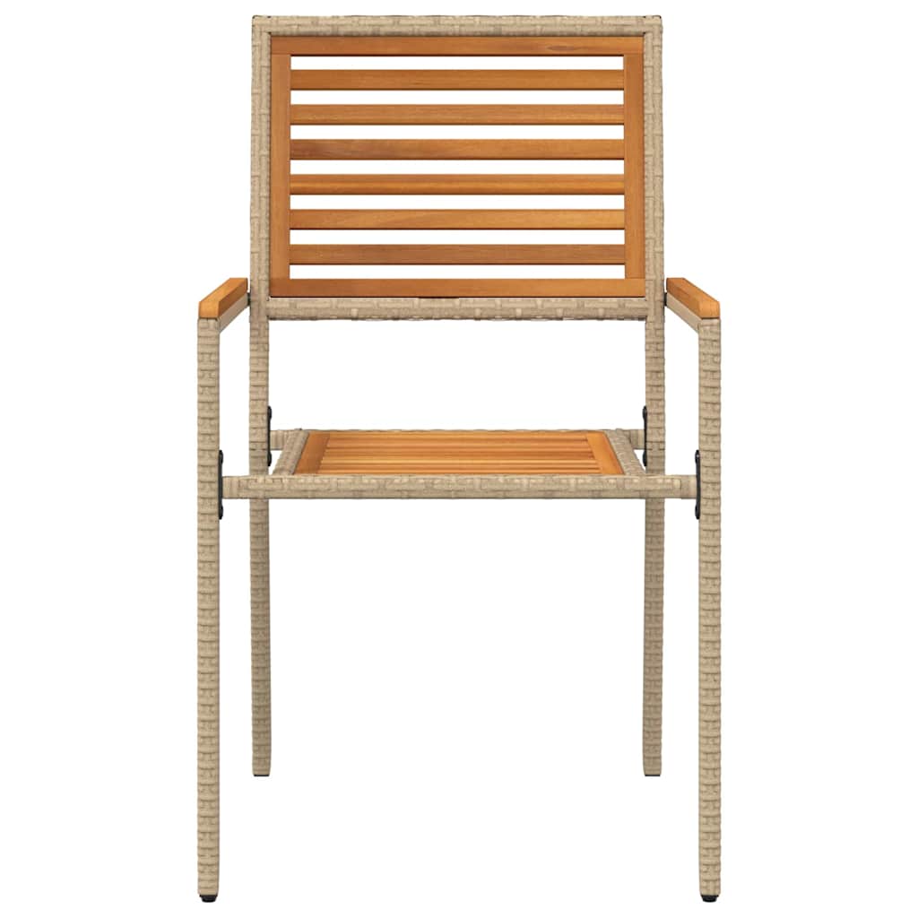 Hage stabelstoler 4 pcs Brun og Beige