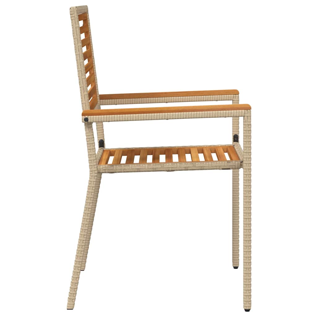 Hage stabelstoler 4 pcs Brun og Beige