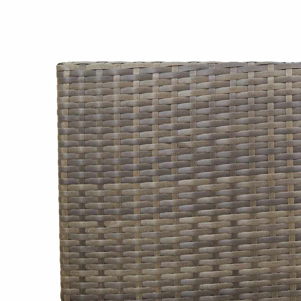 Hage stabelstoler 4 pcs Grå og Brun PE rattan, solid akasietre