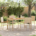 Hage stabelstoler 4 pcs Krem og brun PE rattan, solid akasietre