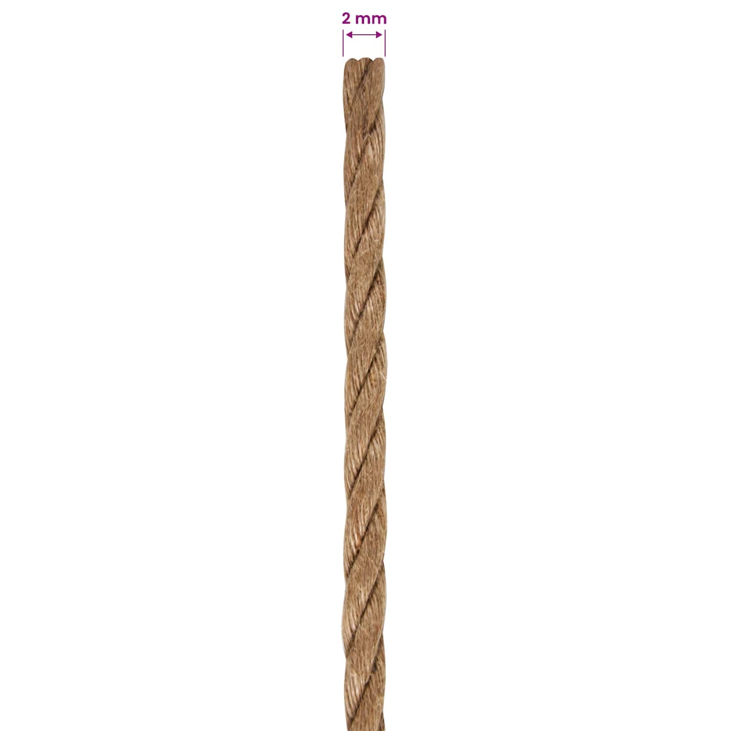 Jute Tau 10 pcs 2 Naturlig 100% Tossa jute