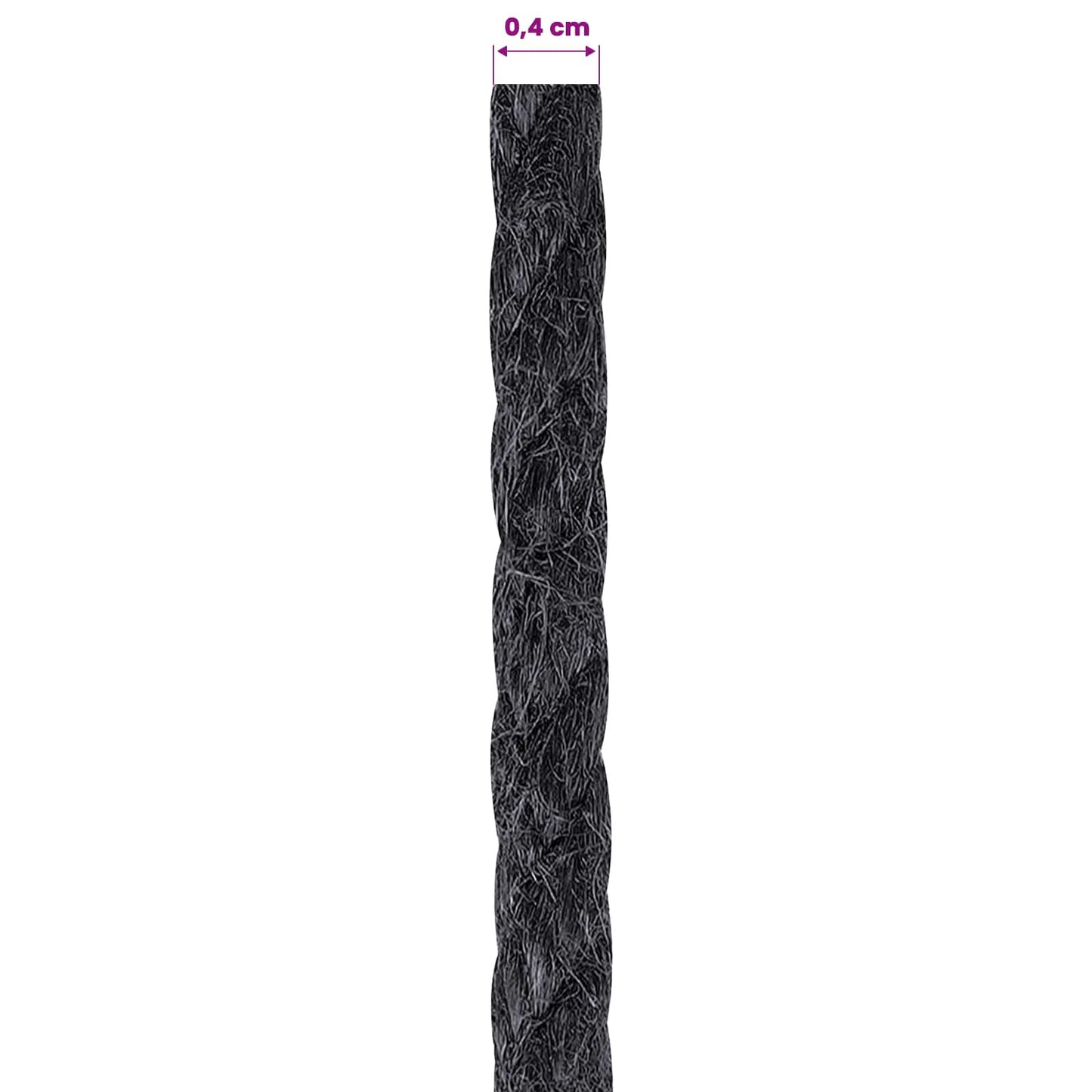Jute Tau 4 Svart 100% Tossa jute