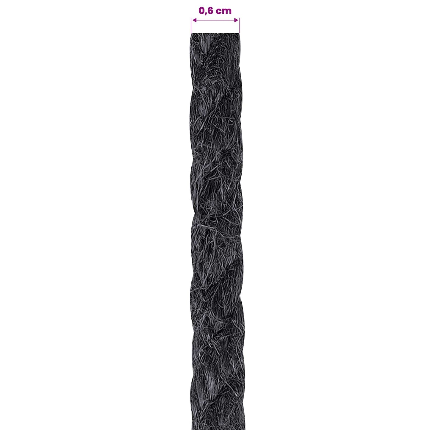 Jute tau 6 Svart 100% Tossa jute