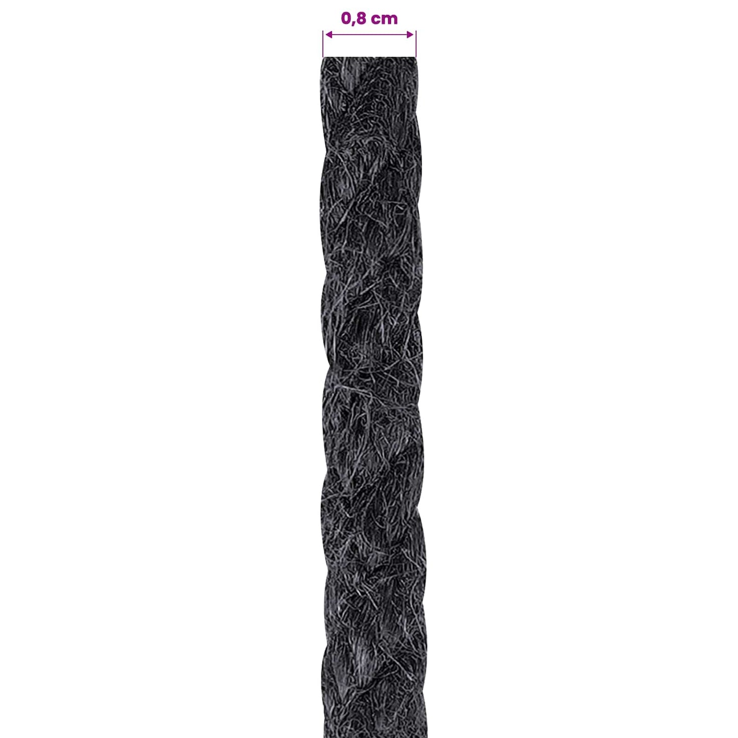 Jute tau 8 Svart 100% Tossa jute