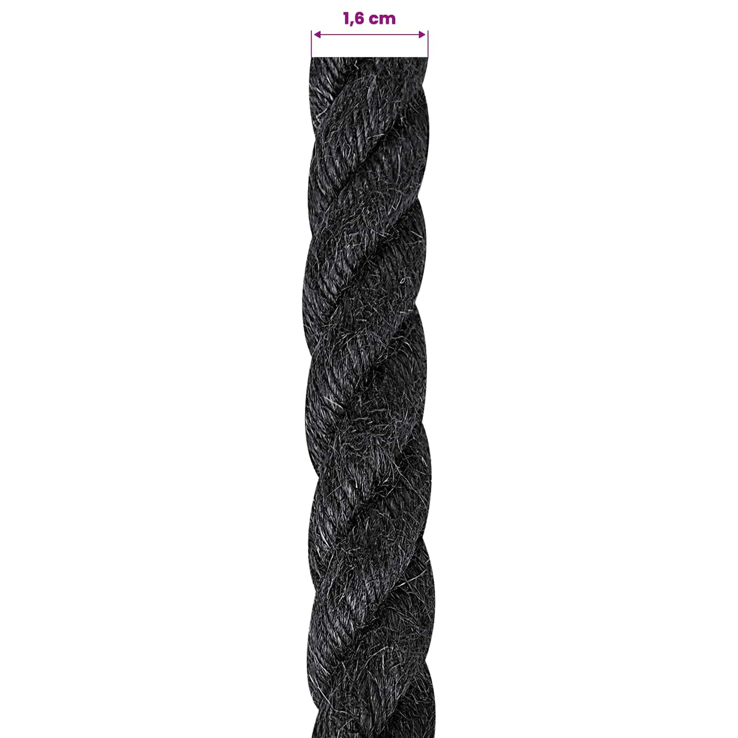Jute tau 16 Svart 100% Tossa jute