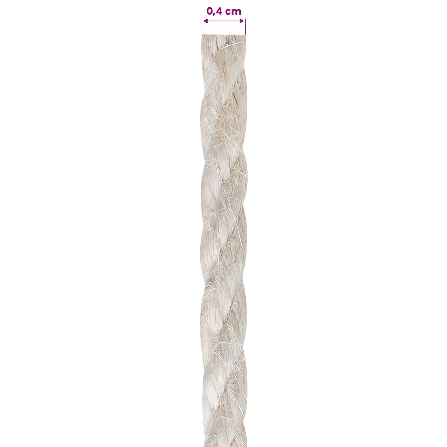 Jute Tau 4 Hvit 100% Tossa jute