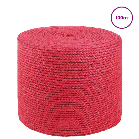 10 stk. 2 mm Rød 100% Tossa jute