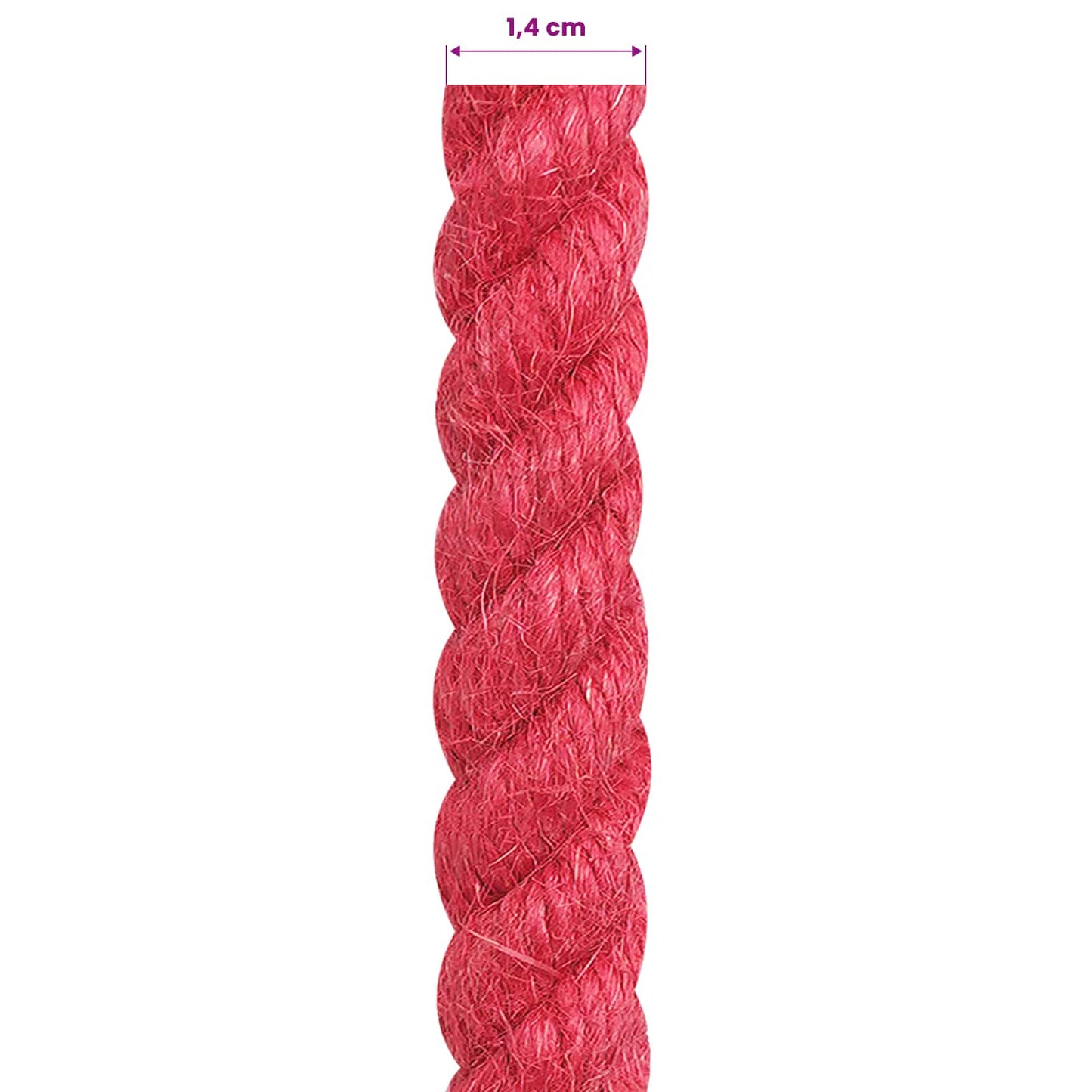 Jute tau Rød 100% Tossa jute