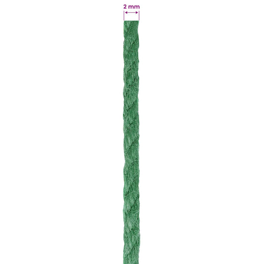 10 stk. 2 mm Grønn 100% Tossa jute