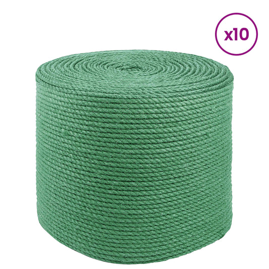 10 stk. 2 mm Grønn 100% Tossa jute
