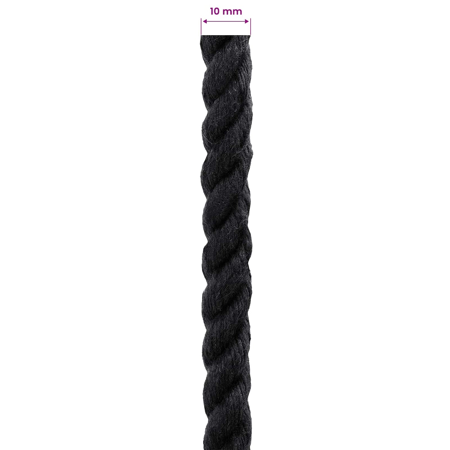 Tau Svart 1 x 1 x 2500 cm Bomull