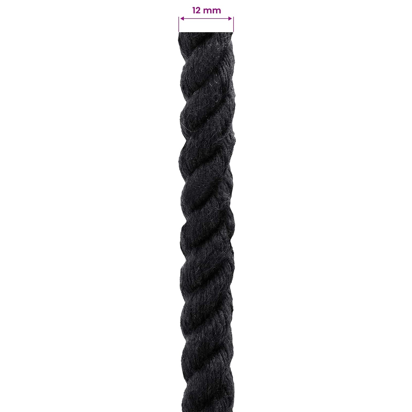 Tau Svart 1,2 x 1,2 x 2500 cm Bomull