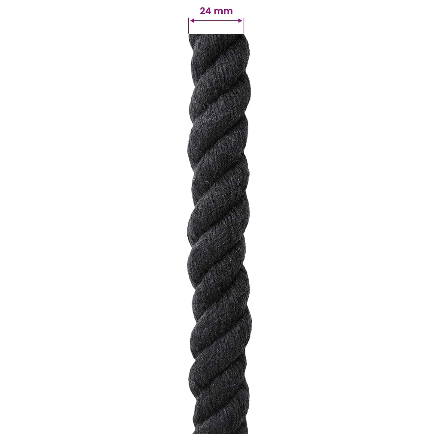 Tau Svart 2,4 x 2,4 x 2500 cm Bomull
