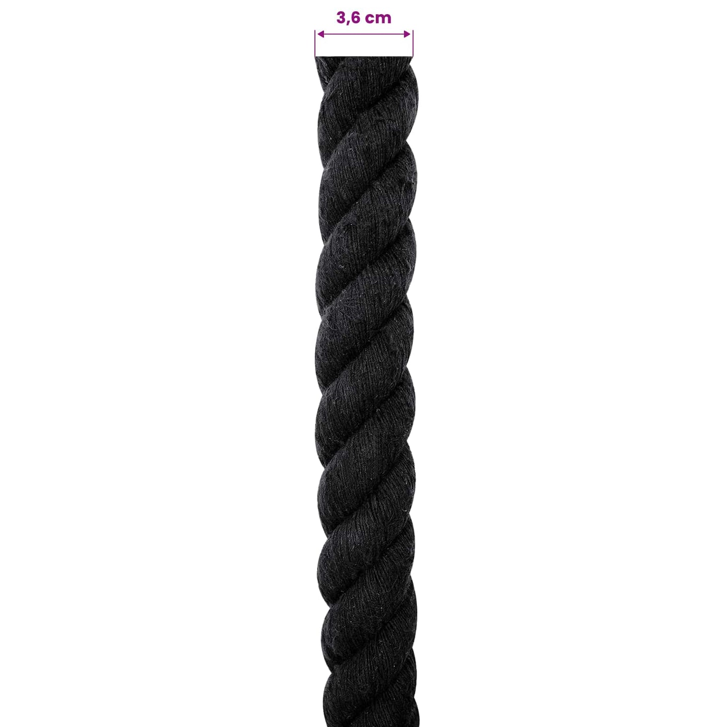 Tau Svart 3,6 x 3,6 x 2500 cm Bomull