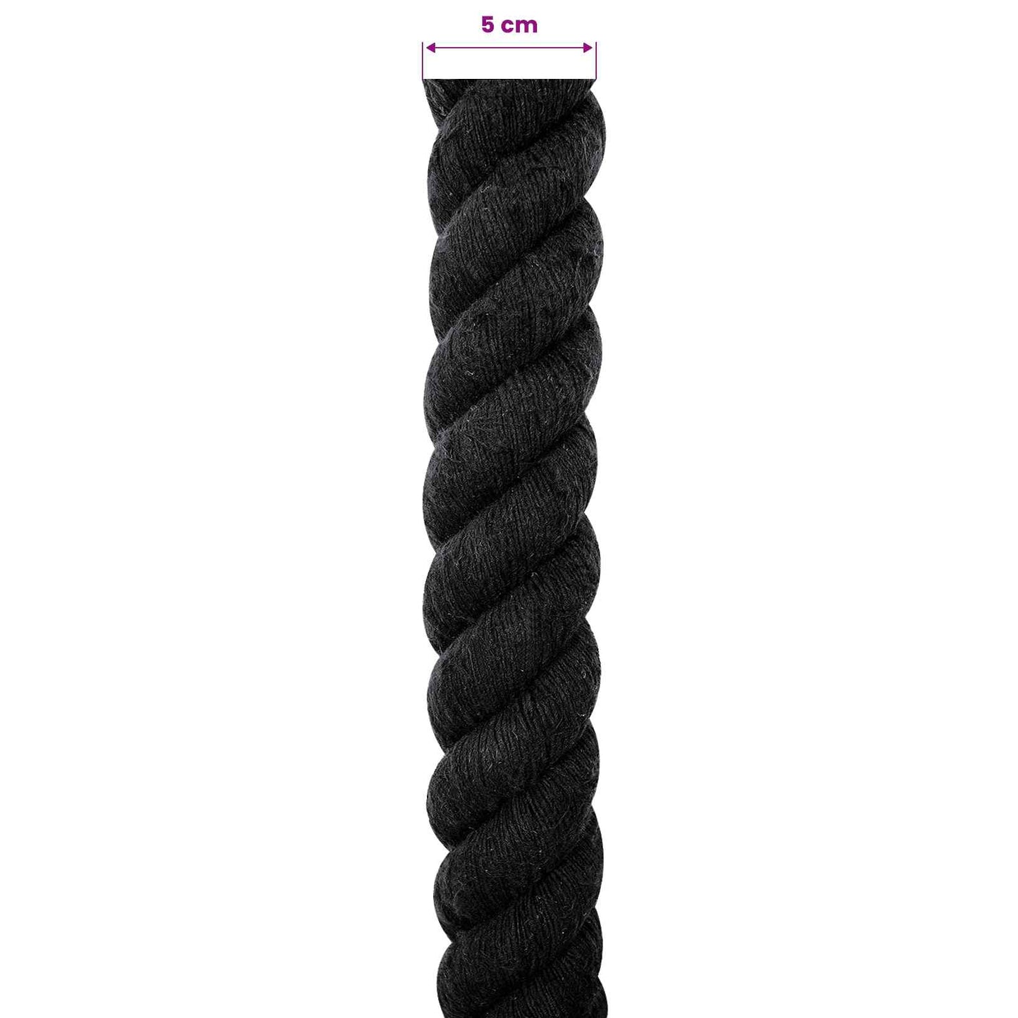 Tau Svart 5 x 5 x 500 cm Bomull