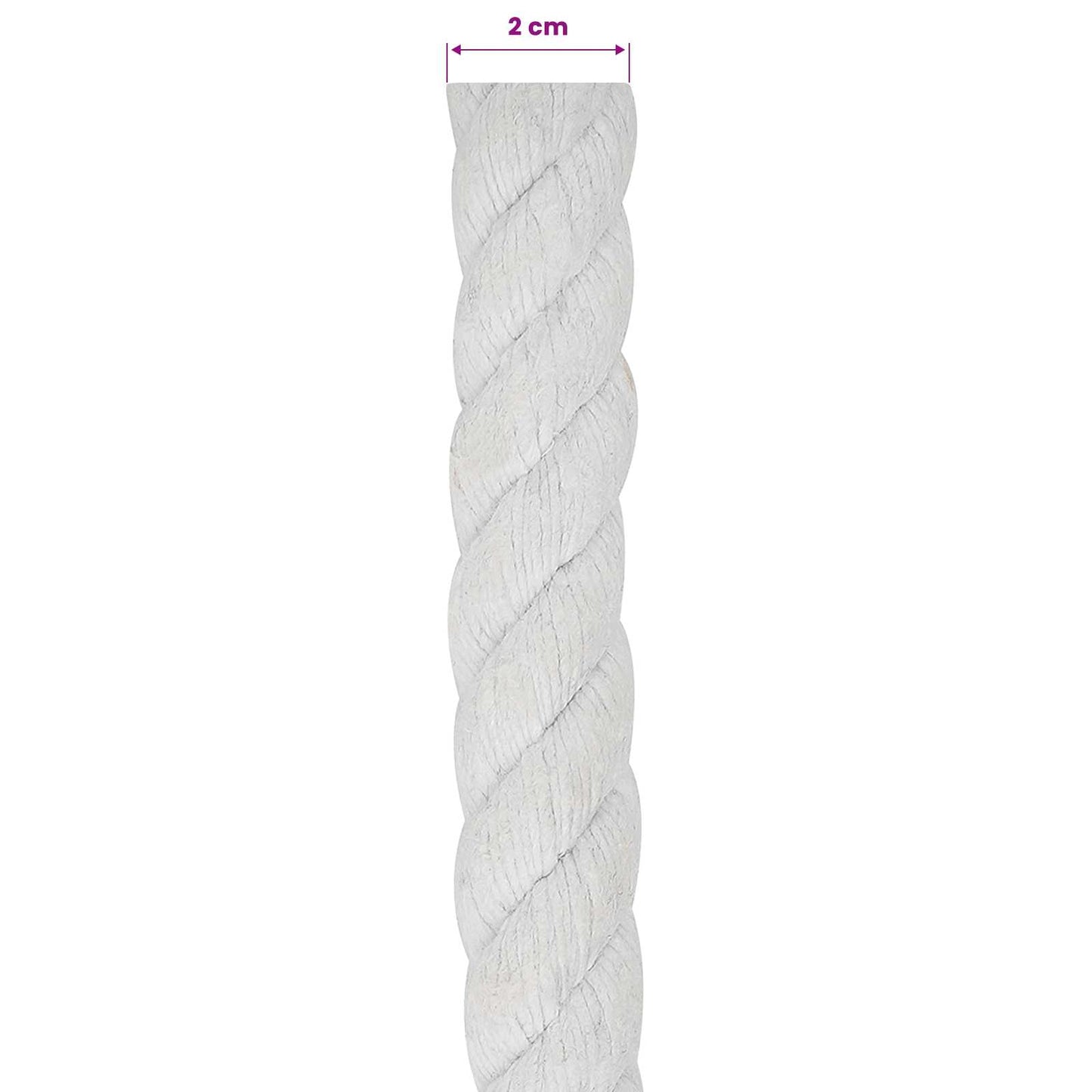 Tau Hvit 2 x 2 x 2500 cm Bomull