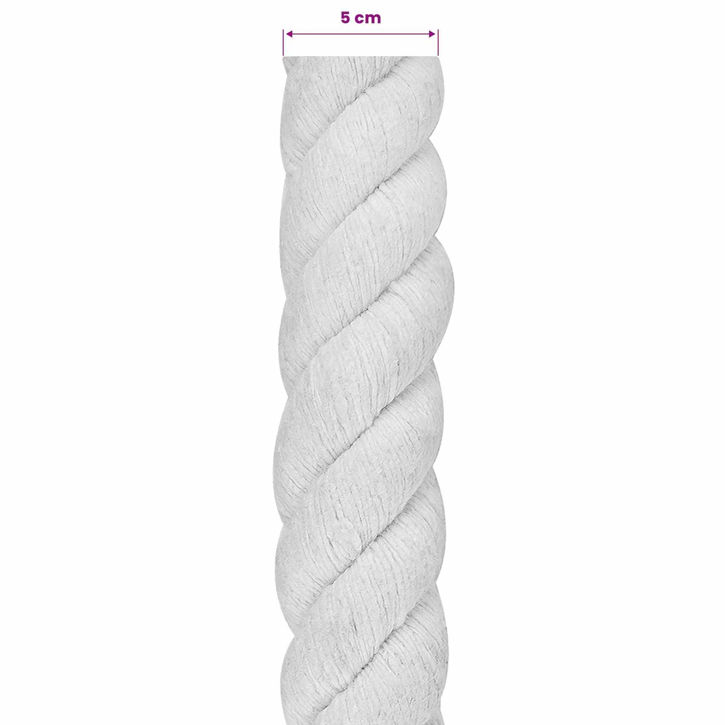 Tau Hvit 5 x 5 x 500 cm Bomull