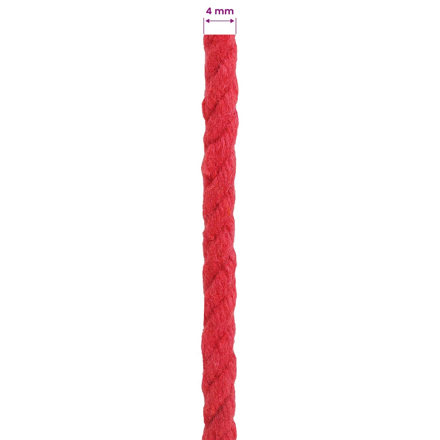 Tau Rød 0,4 x 0,4 x 25000 cm Bomull