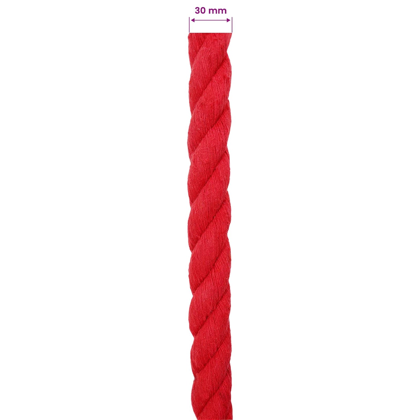 Tau Rød 3 x 3 x 5000 cm Bomull
