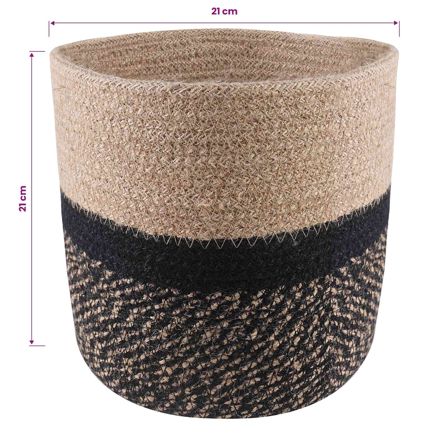 Plantepotte Sett 2 pcs Naturlig og svart Ø 21 x 21 cm