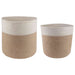 Plantepotte Sett 2 pcs Naturlig og Hvit Ø 28 x 28 cm
