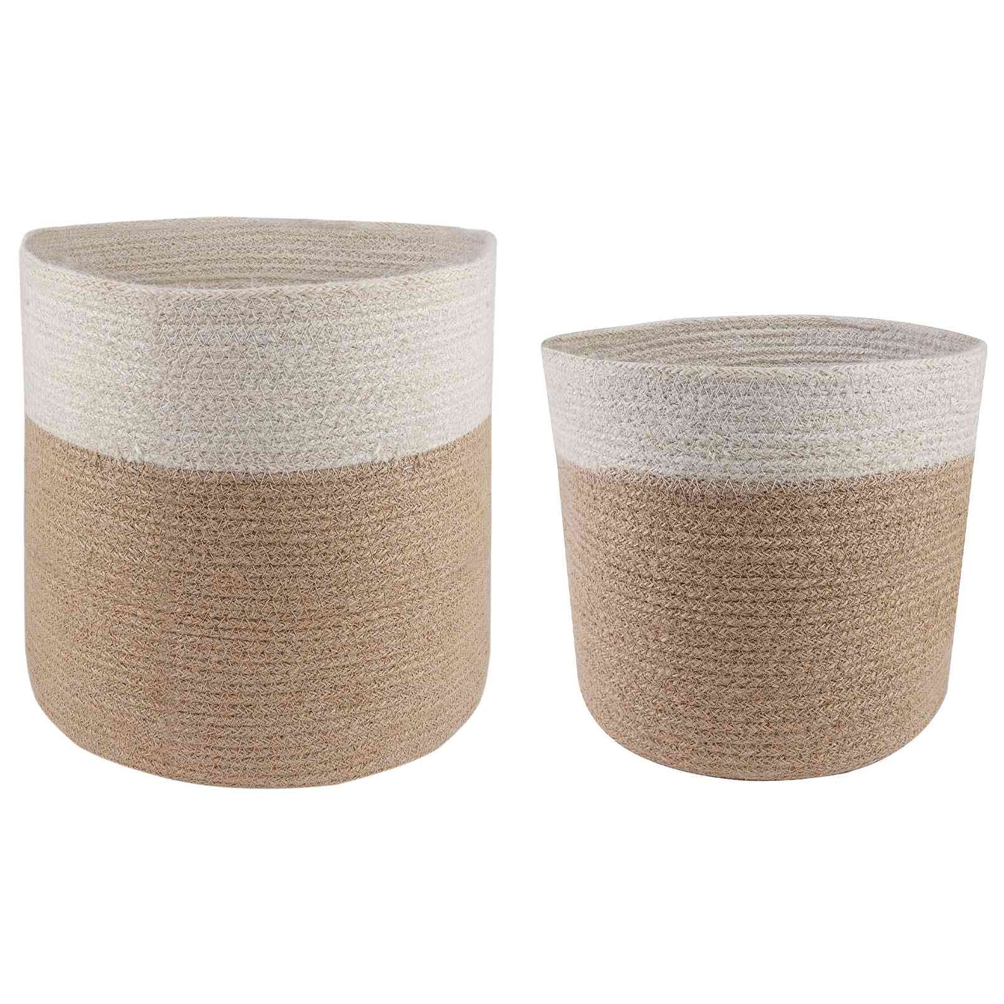 Plantepotte Sett 2 pcs Naturlig og Hvit Ø 28 x 28 cm