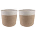Plantepotte Sett 2 pcs Naturlig og Hvit Ø 21 x 21 cm