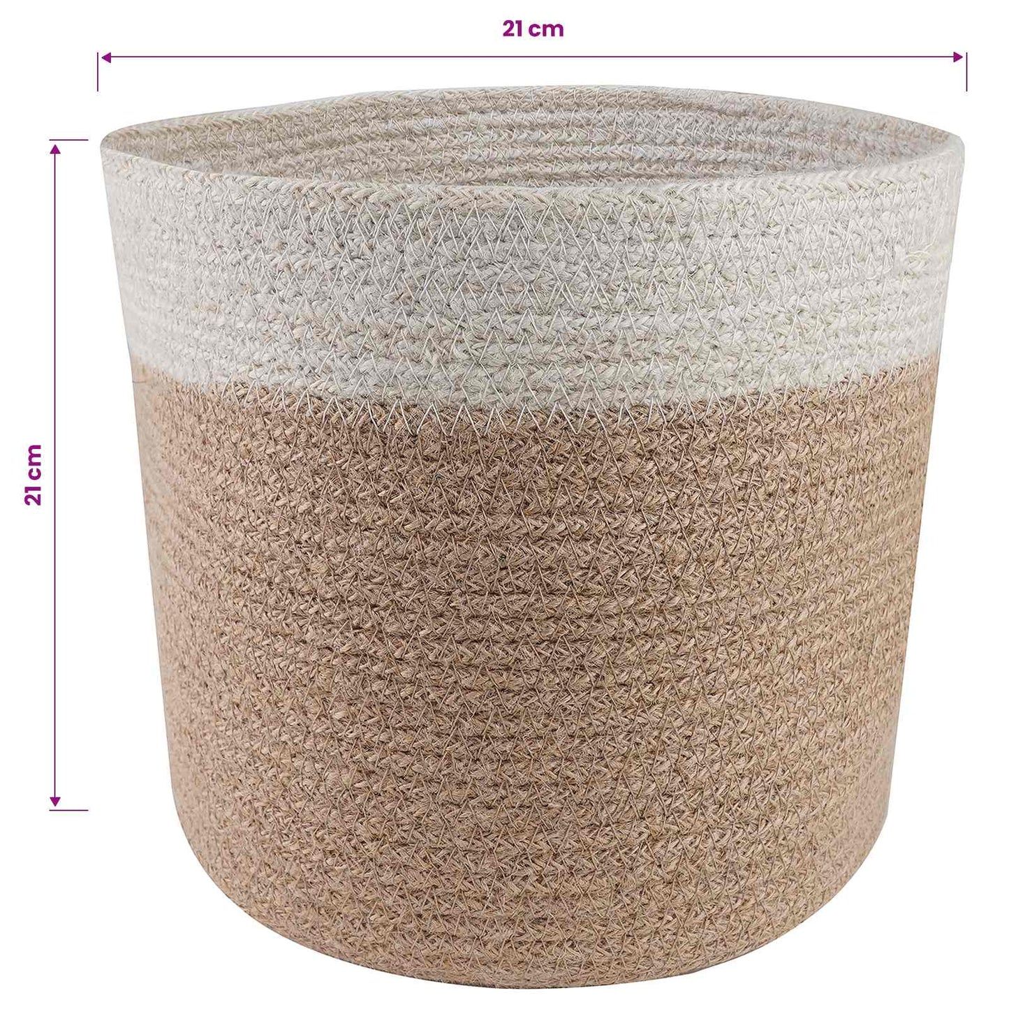 Plantepotte Sett 2 pcs Naturlig og Hvit Ø 21 x 21 cm