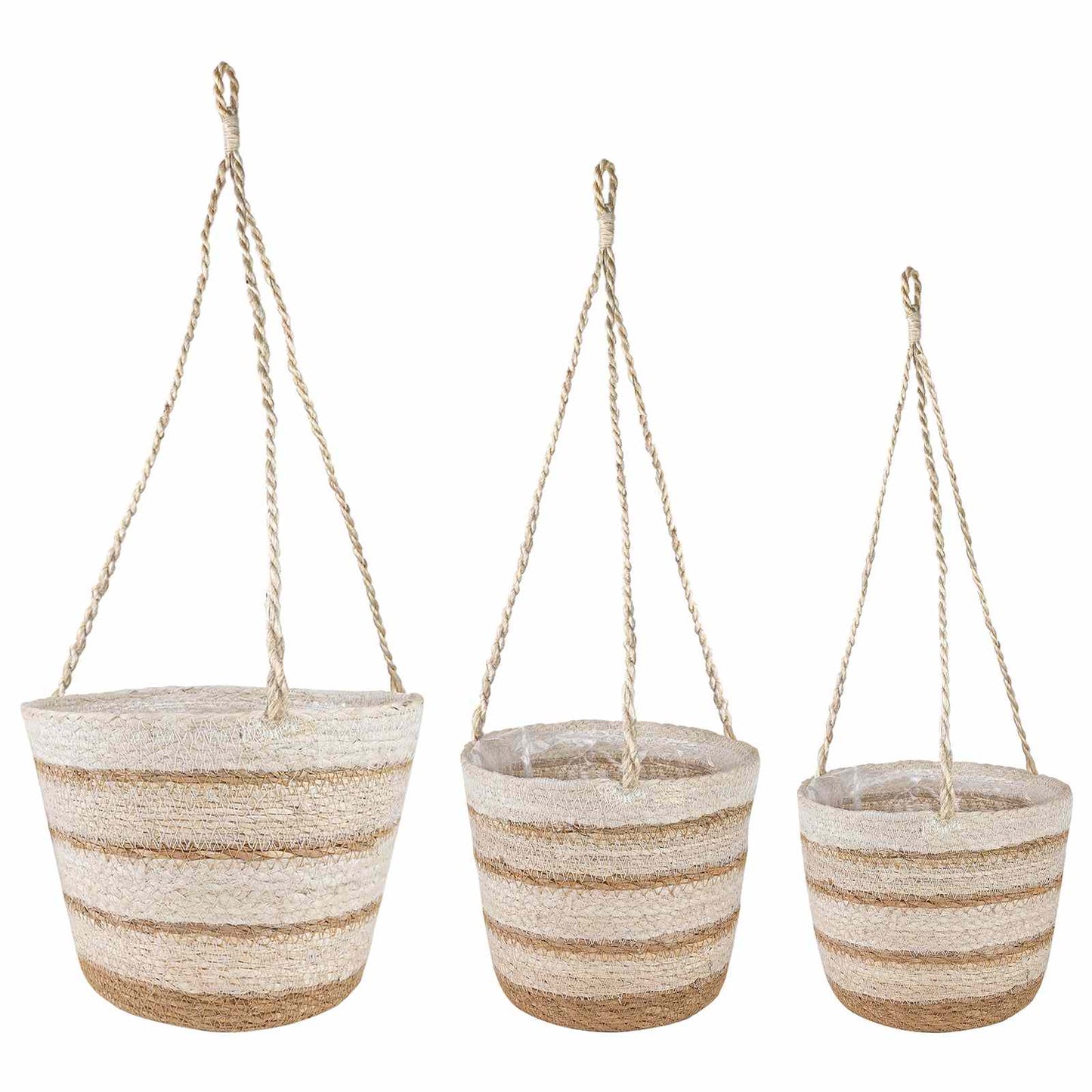 Sjøgress plantekurver 3 pcs Naturlig, Hvit og Beige Ø26 x 19 cm