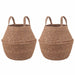 Blomsterkrukke med håndtak 2 pcs Naturlig Ø 22 x 20 cm