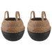 Blomsterkrukke med håndtak 2 pcs Svart Ø 22 x 20 cm