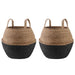 Blomsterkrukke med håndtak 2 pcs Svart Ø 32 x 32 cm