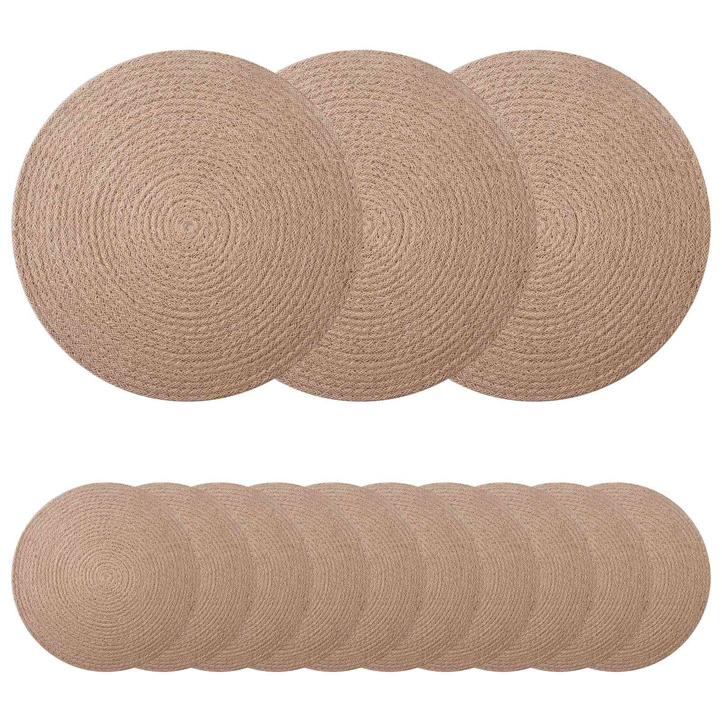 Jute Placemets 50 pcs Naturlig Ø 30 cm 100% Tossa Jute