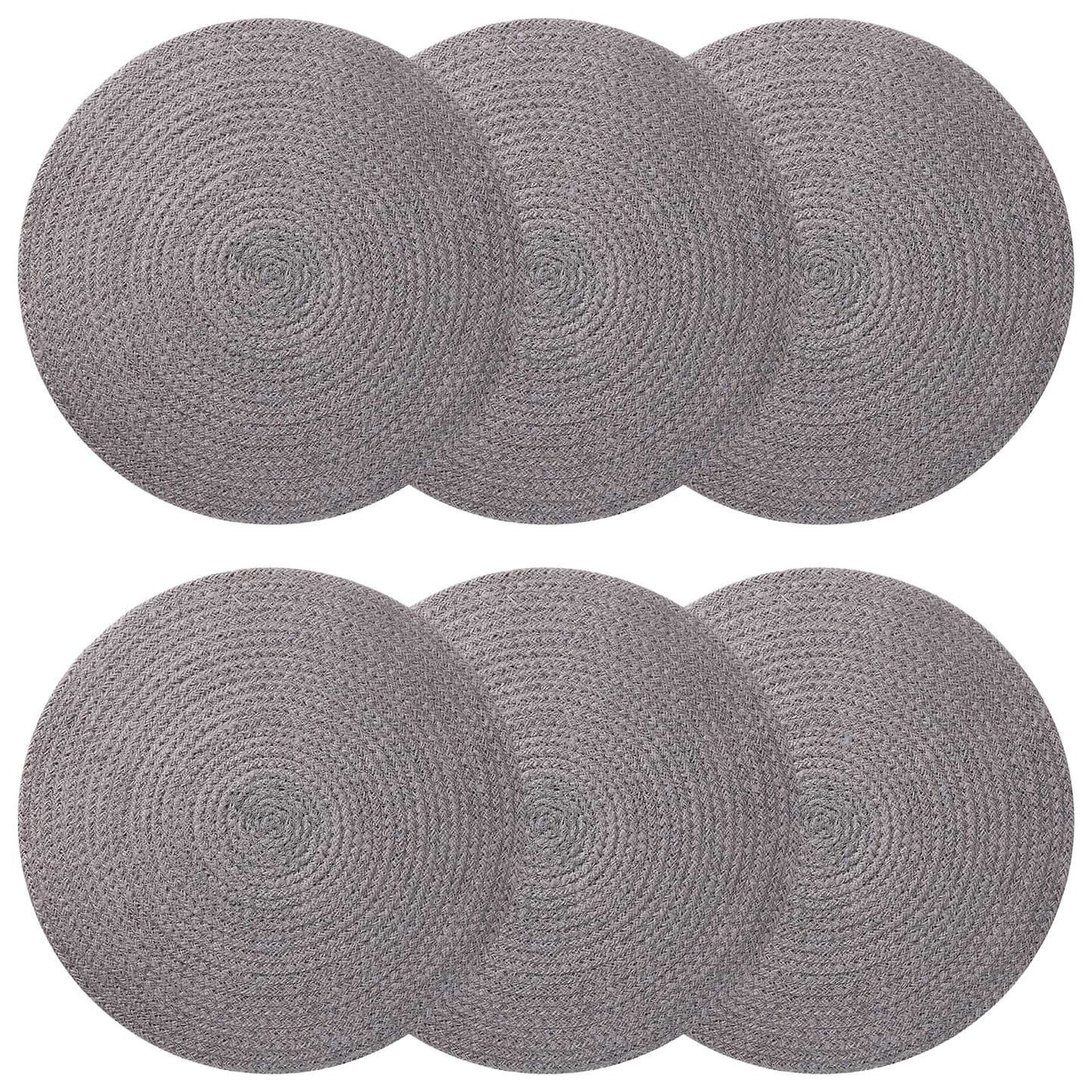 Jute Placemets 6 pcs Grå Ø 30 cm 100% Tossa Jute