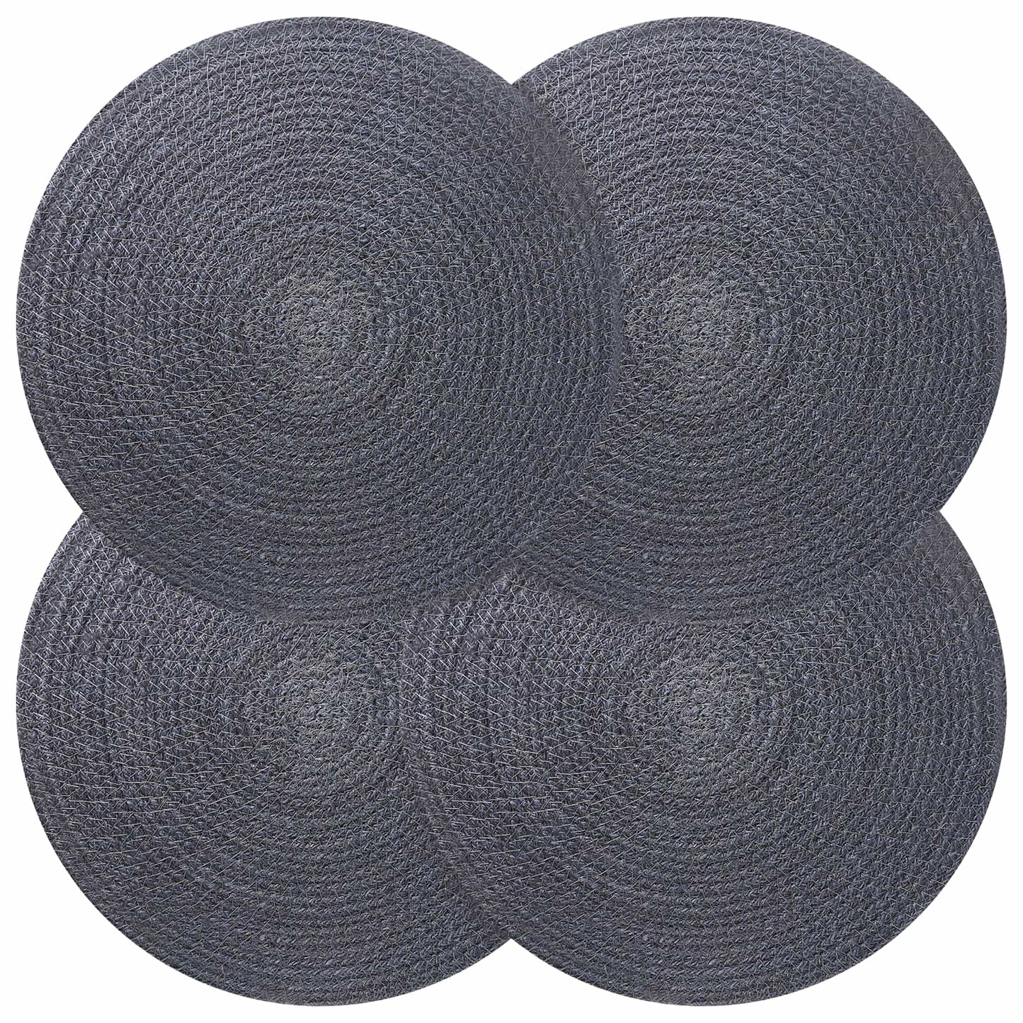 Jute Placemets 4 pcs Mørkegrå Ø 30 cm 100% Tossa Jute