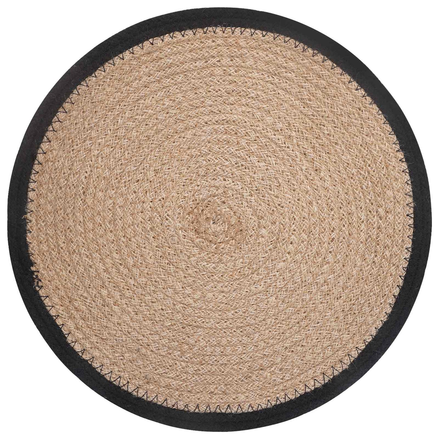 Jute Placemets 4 pcs Naturlig og svart Ø 30 cm 100% Tossa Jute