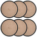 Jute Placemets 6 pcs Naturlig og svart Ø 30 cm 100% Tossa Jute