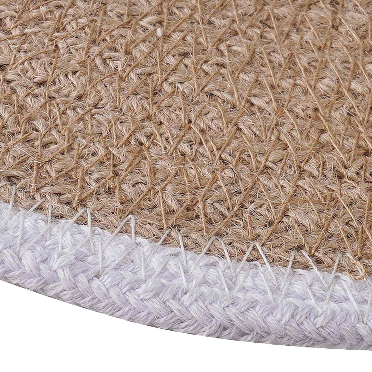 Jute Placemets 4 pcs Naturlig og Hvit Ø 30 cm 100% Tossa Jute