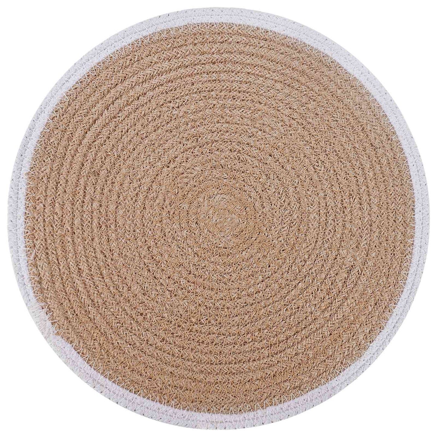 Jute Placemets 4 pcs Naturlig og Hvit Ø 30 cm 100% Tossa Jute