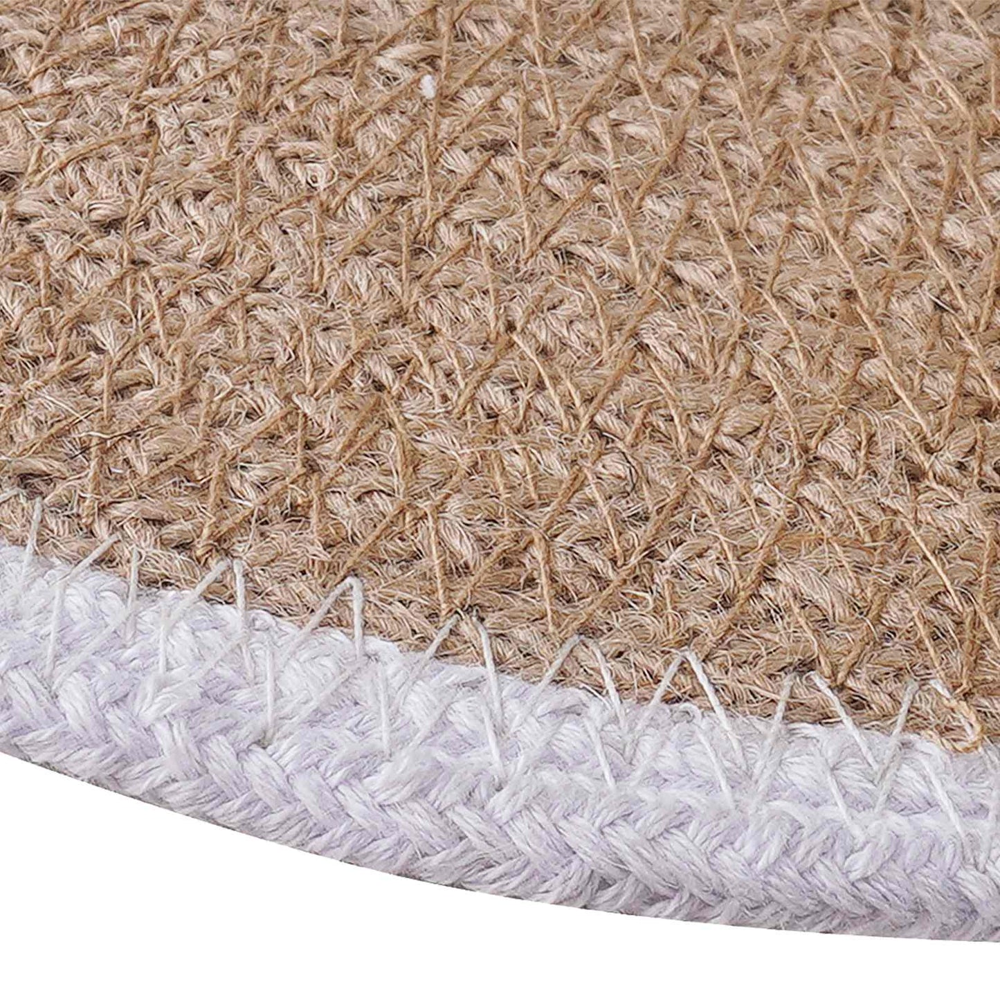 Jute Placemets 12 pcs Naturlig og Hvit Ø 30 cm 100% Tossa Jute