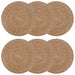 Sjøgress duker 6 pcs Naturlig Ø 30 cm 100% sjøgress