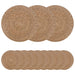Sjøgress duker 12 pcs Naturlig Ø 30 cm 100% sjøgress