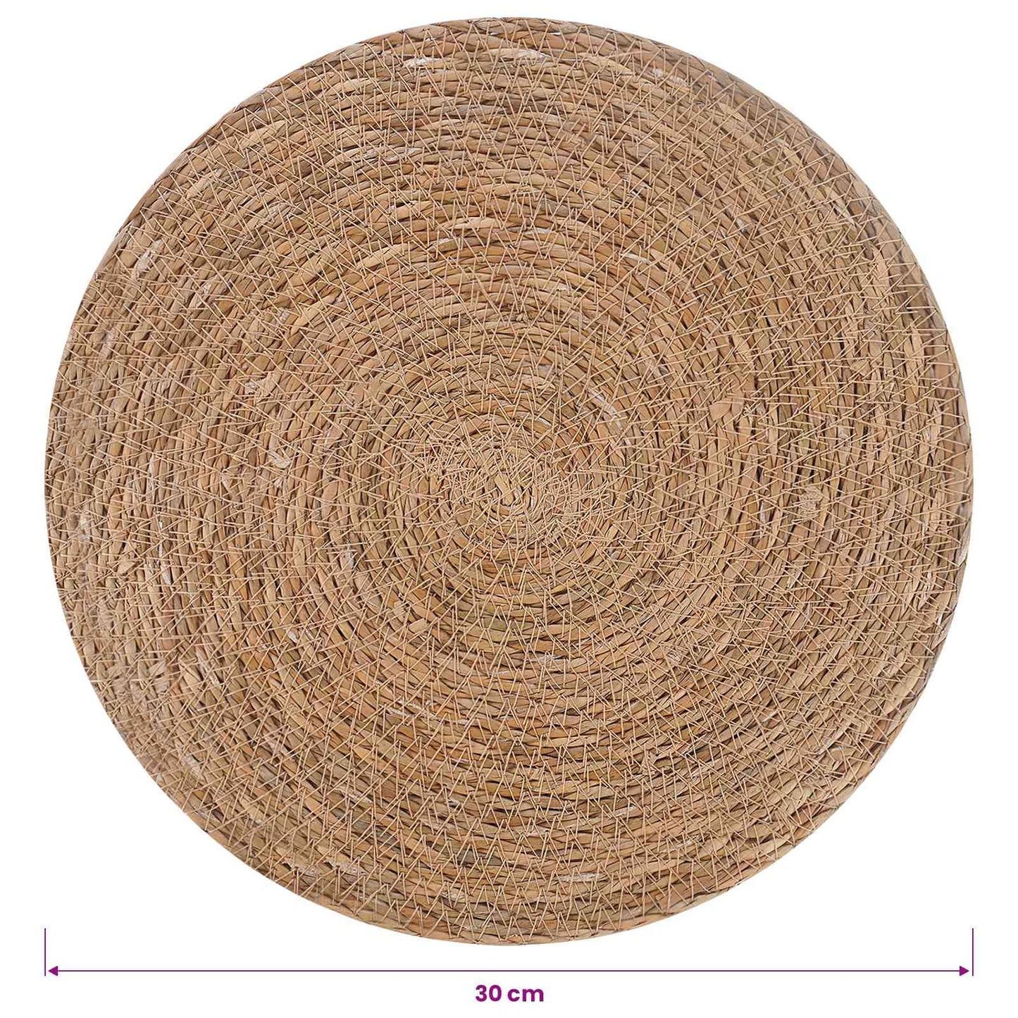 Sjøgress duker 12 pcs Naturlig Ø 30 cm 100% sjøgress
