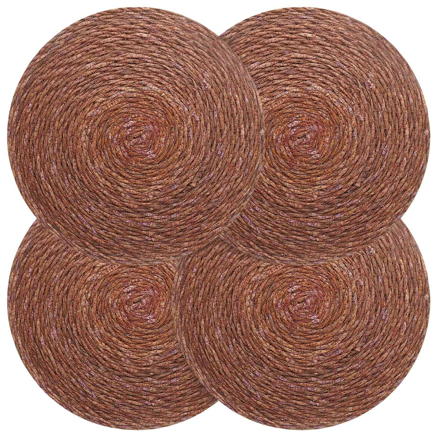 Sjøgress duker 4 pcs Brun Ø 30 cm 100% sjøgress
