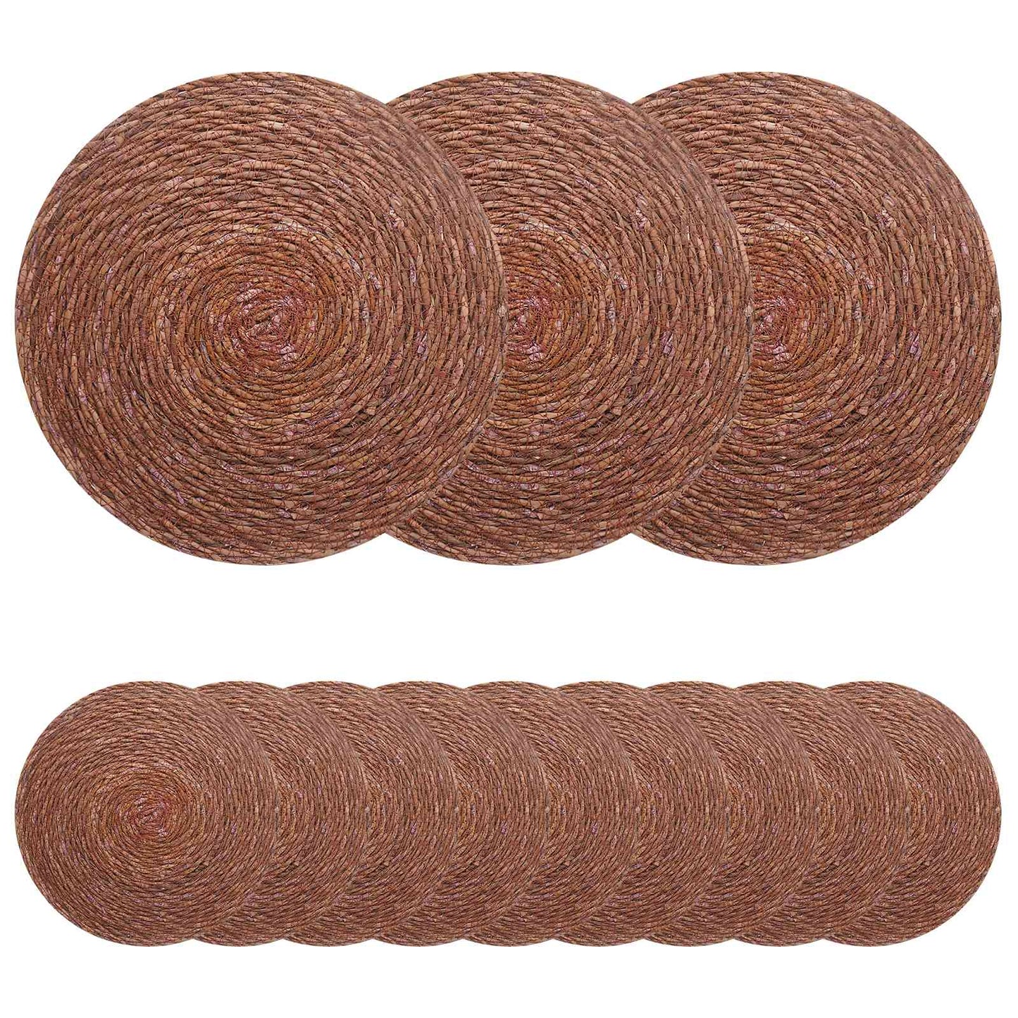 Sjøgress duker 12 pcs Brun Ø 30 cm 100% sjøgress