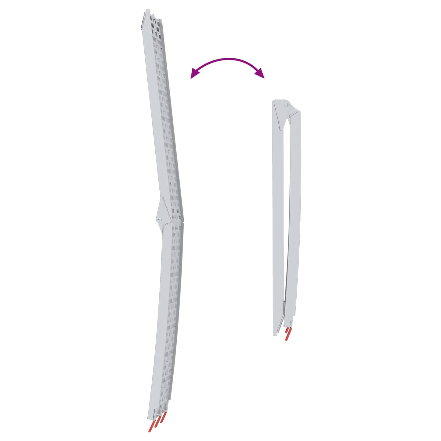 Sammenleggbar motorsykkelrampe 340 kg per rampe 2 pcs sølv